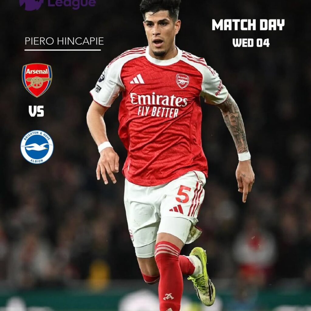 Match Day: Piero Hincapié con Arsenal